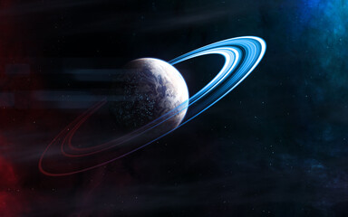 Wall Mural - lonely inhabited deep space planet. science fiction. elements of this image furnished by nasa