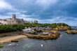 Städtetour in Frankreich, Atlantikküste, Aquitanien nähe der spanischen Grenze: das mondäne Biarritz mit Felsen Rocher de la Vierge