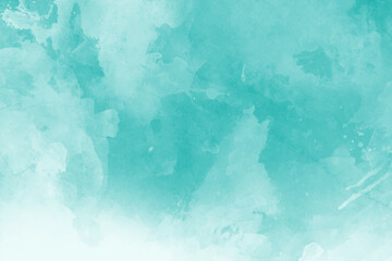 Mint abstract watercolor texture background. Green watercolour brush splash pattern. Pastel color background in paper art style. Vector turquoise illustration design
