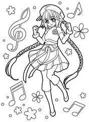 Sticker - illustration of Coloring book for girls	