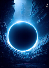 Wall Mural - the beginning of the end, a failed black hole experiment, generative ai