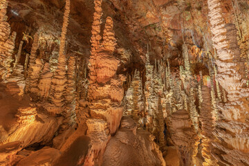 The Aven Armand chasm 100 meters underground where the largest known stalagmite in the world is 30 meters high.