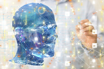 Leinwandbilder - digital medical futuristic interface 3D rendering