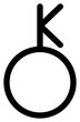Chiron planet symbol. Astrological calendar sign. Zodiacal black and white horoscope. Outline illustration