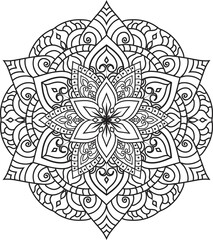 Adult coloring page Mandala.Hand drawn illustration.ornament design for coloring page