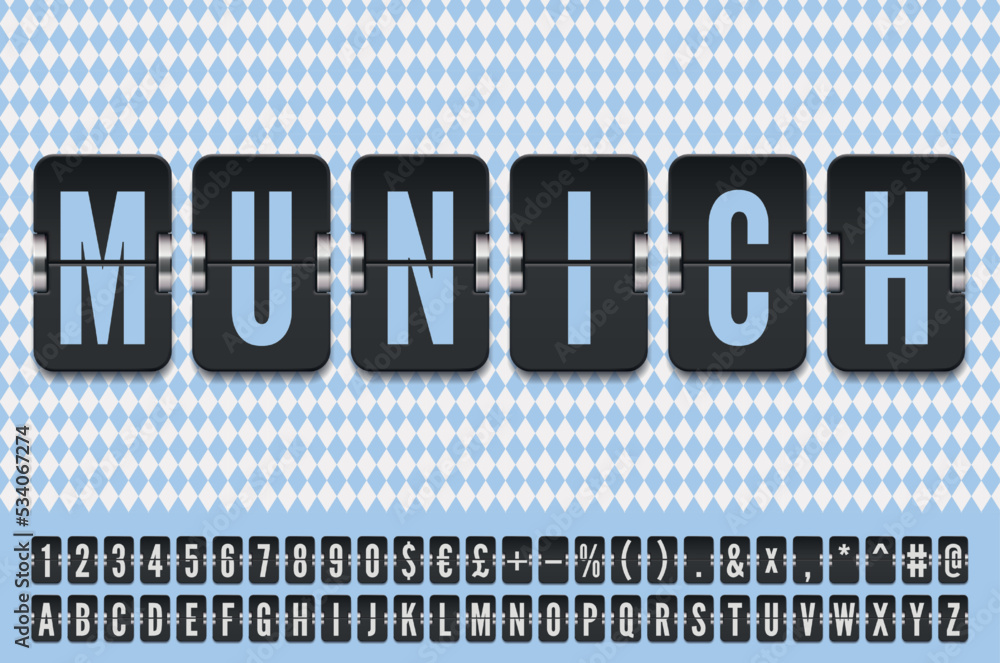 Flip countdown alphabet with shadows isolated on transparent background ...
