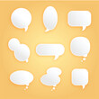 3D speech bubble chat cloud icon collection