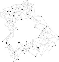 Poster - Vector Connecting dot polygon background. Concept of Network, Business, Connecting, Molecule, Data, Chemical