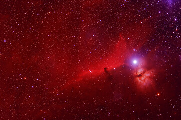 Wall Mural - beautiful red space nebula. elements of this image furnished by nasa