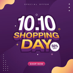 Wall Mural - 10.10 online shopping day sale banner discount promotion