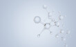 Molecular or atom clean structure on White background, 3d illustration.
