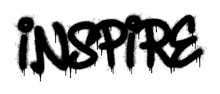 Spray Painted Graffiti Inspire Word Sprayed Isolated With A White Background. Graffiti Font Inspire With Over Spray In Black Over White. Vector Illustration.