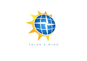 Wall Mural - SOLAR & WIND LOGO