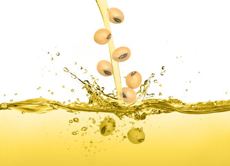 Wall Mural - Soybean oil splash isolated on white background.
