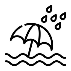 Poster - Rainstorm icon designed in outline style 