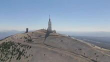 Orbit Drone Shot Around Mont Ventoux From The North-East Face During Summer With A Nice View Of The Ridge And Nice Backround