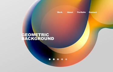 Abstract liquid background for your landing page design. Web page for website or mobile app wallpaper