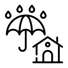 Sticker - Rainstorm icon designed in outline style 