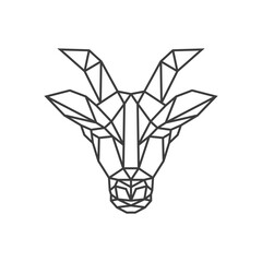 Wall Mural - goat Geometric Design. Antelope polygonal Logo Vector illustration