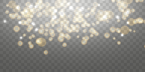 Wall Mural - shining light, stars, particles, energy in transparent background