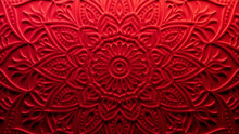 Red Ornamental Design Background. Three-dimensional Diwali Celebration Concept. 3D Render.