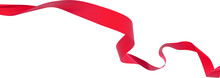 Smooth Red Ribbon Isolated On Transparent Background. 3d Render