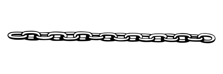 Wall Mural - chain as symbol of unity and cooperation. sketch of metal chains. vector illustration isolated in wh