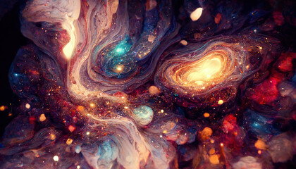 Wall Mural - Phantasy Vast Galaxy Abstract Space Nebula Cosmos Art Illustration