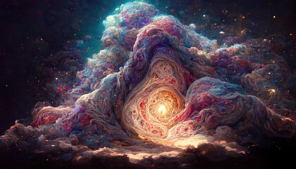 Wall Mural - Phantasy Vast Galaxy Abstract Space Nebula Cosmos Art Illustration