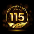 115 years anniversary, Anniversary celebration logo design. vector template illustration
