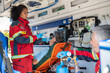 © zinkevych - Ambulance staff preparing the respiratory patient for oxygenation