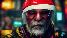A Portrait Of Santa Claus. Christmas Season, Holiday. Ai Generated Image. 