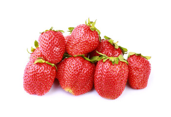 Wall Mural - Strawberries isolated on white background with clipping path	