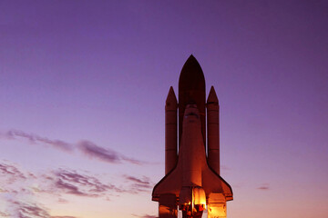 Wall Mural - the launch of the spacecraft into space. elements of this image furnished by nasa