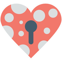 Sticker - Heart Lock Colored Vector Icon