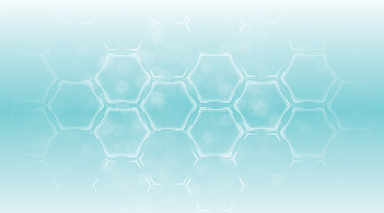 Aufkleber - Background of hexagon geometric white blue pattern. Healthcare medical and technology background.Graphic digital science concept design.