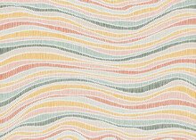 Abstract Dashed Line Wavy Pattern. Striped Wave Texture. Hand Drawn Vector Illustration.