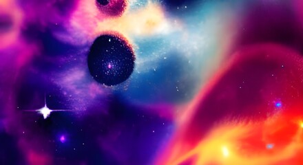Wall Mural - science fiction wallpaper. Beauty of deep space. Colorful graphics for background, clouds, night sky, universe, galaxy, Planets,