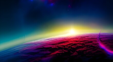 Wall Mural - science fiction wallpaper. Beauty of deep space. Colorful graphics for background, clouds, night sky, universe, galaxy, Planets,