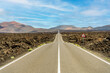 © eunikas - Road in volcanic arid landscape of Timanfaya National Park, Lanzarote, Canary Islands, Spain