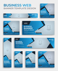 Poster - Business web banner design template bundle, social media promotion cover, banner design