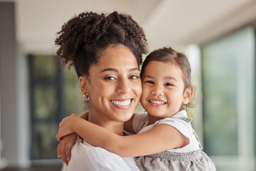 family, love and bond of mother and daughter sharing a hug, happiness and having fun on mothers day 