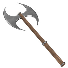 3d rendering illustration of a battle axe