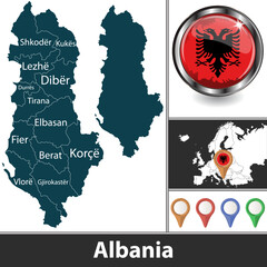 Wall Mural - Map of Albania