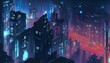 A cyberpunk cityscape