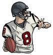 American football player throwing