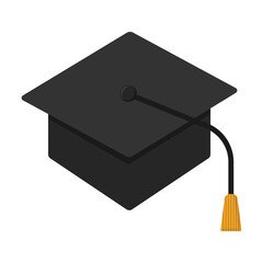 Vector graphic of graduation hat. Black graduation hat illustration with flat design style. Suitable for poster or content design assets