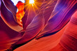 Leinwandbild Motiv Beautiful view of the Antelope Canyon sandstone formations in Arizona, the USA