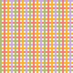 Wall Mural - Colorful checkered seamless pattern with  geometric lines on a white background. Vector retro illustration