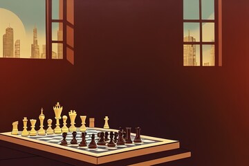 Wall Mural - Playing chess